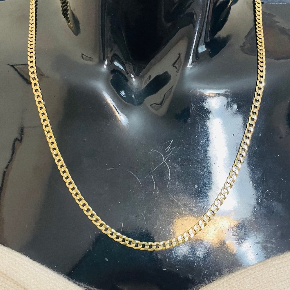 22 Inch 14K Gold Filled 3.2 mm Micro Cuban Link Chain Necklace Unisex NWOT